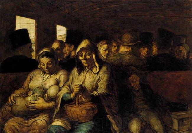 Honore  Daumier The Third-class Carriage Spain oil painting art